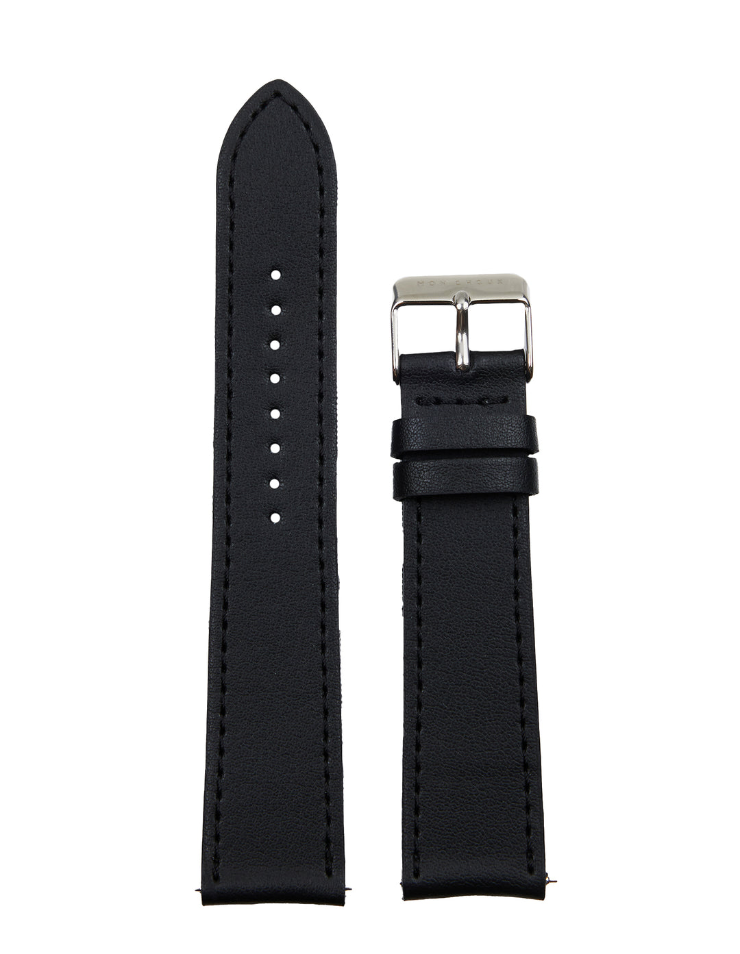 WATCH STRAP - NOIR VEGAN LEATHER - SILVER BUCKLE | GRAPE 20MM