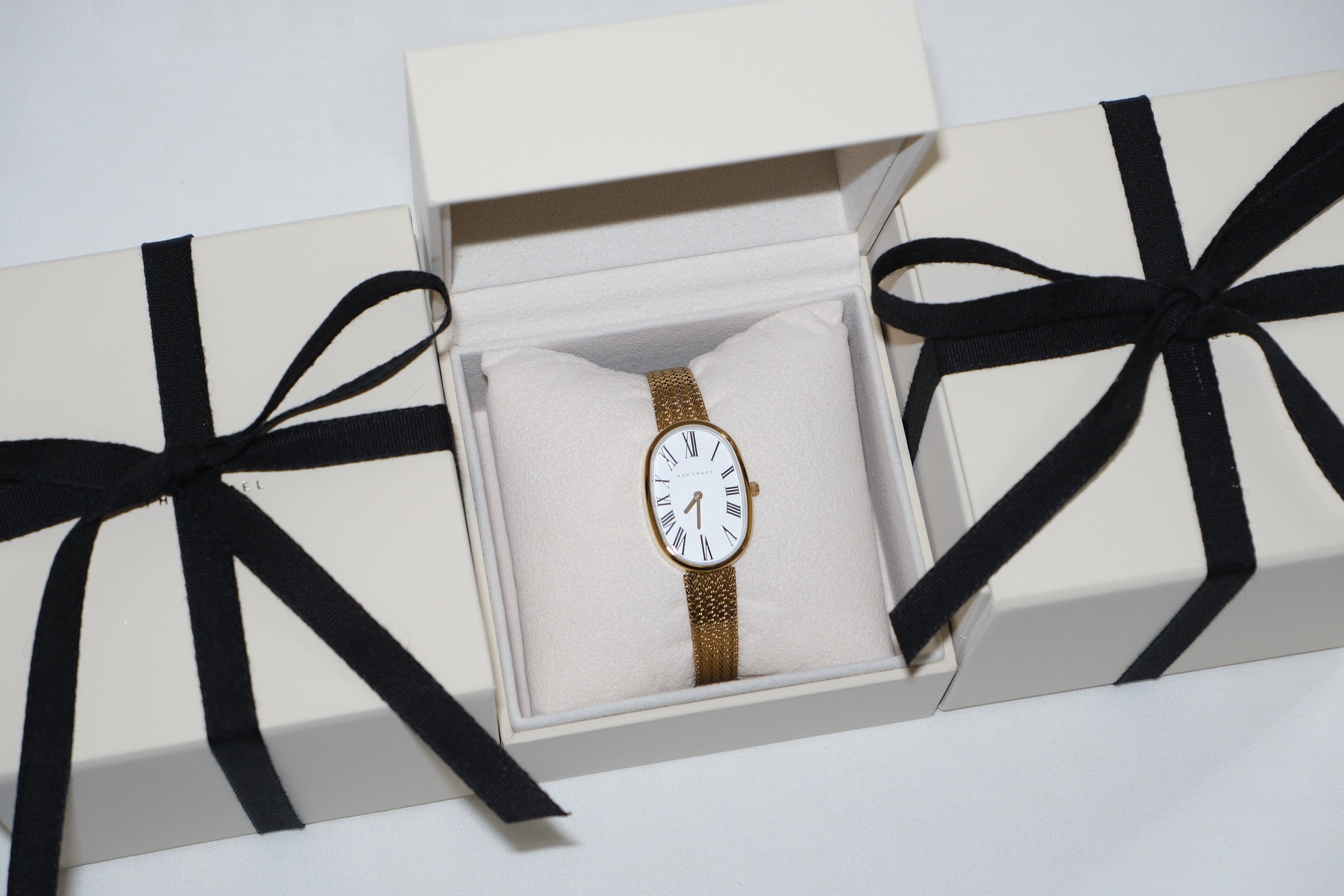 Fleur Gold Watch - Woven Mesh