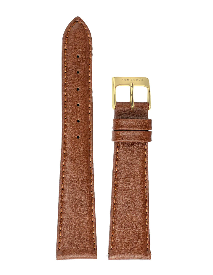 RENDEZVOUS - GOLD WATCH - COGNAC | SUSTAIN LEATHER