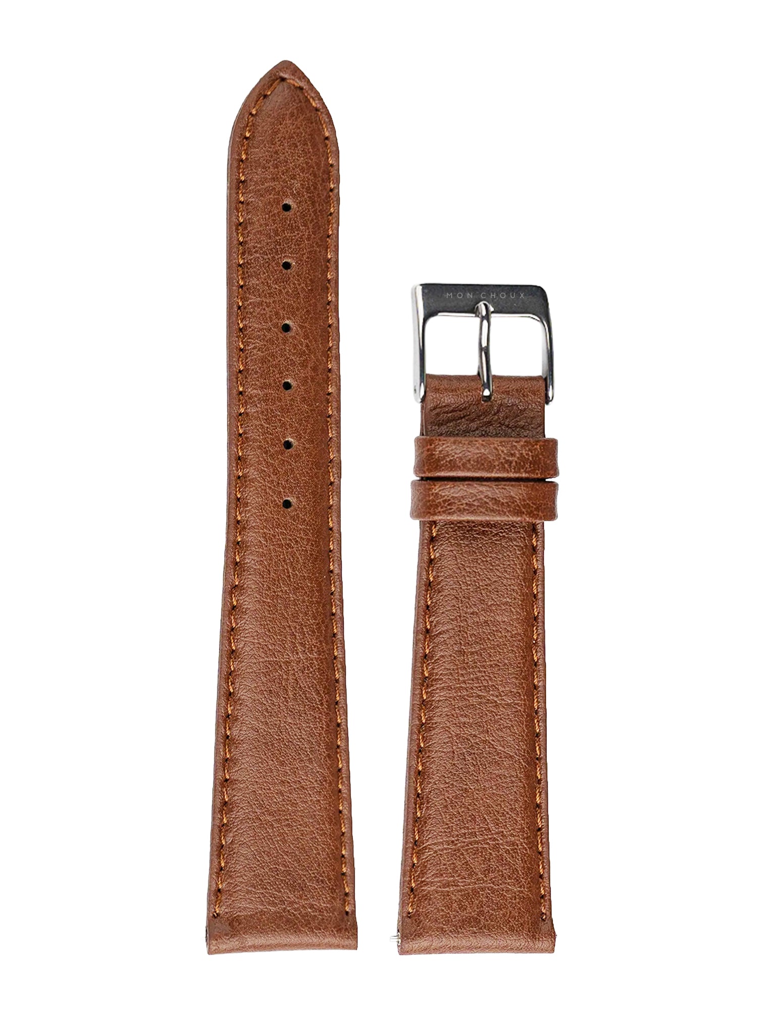 Rendezvous Silver Watch - Cognac Sustain Leather
