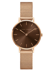 L'Essential Espresso Rose Gold Watch - Mesh