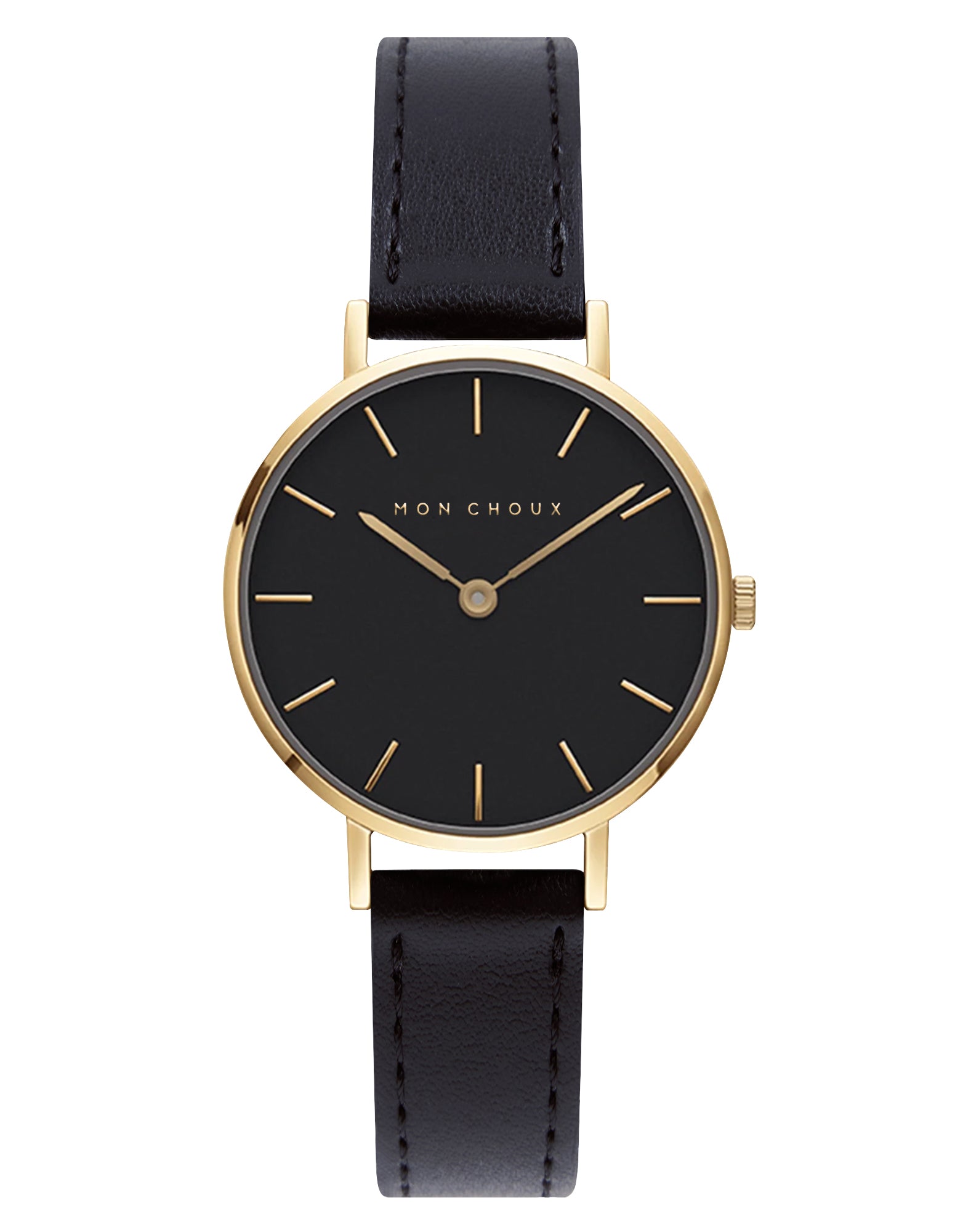 L'Essential Noir/Gold Watch - Noir Grape Leather