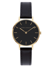 L'Essential Noir/Gold Watch - Noir Grape Leather