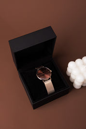 L'Essential Espresso Rose Gold Watch - Mesh