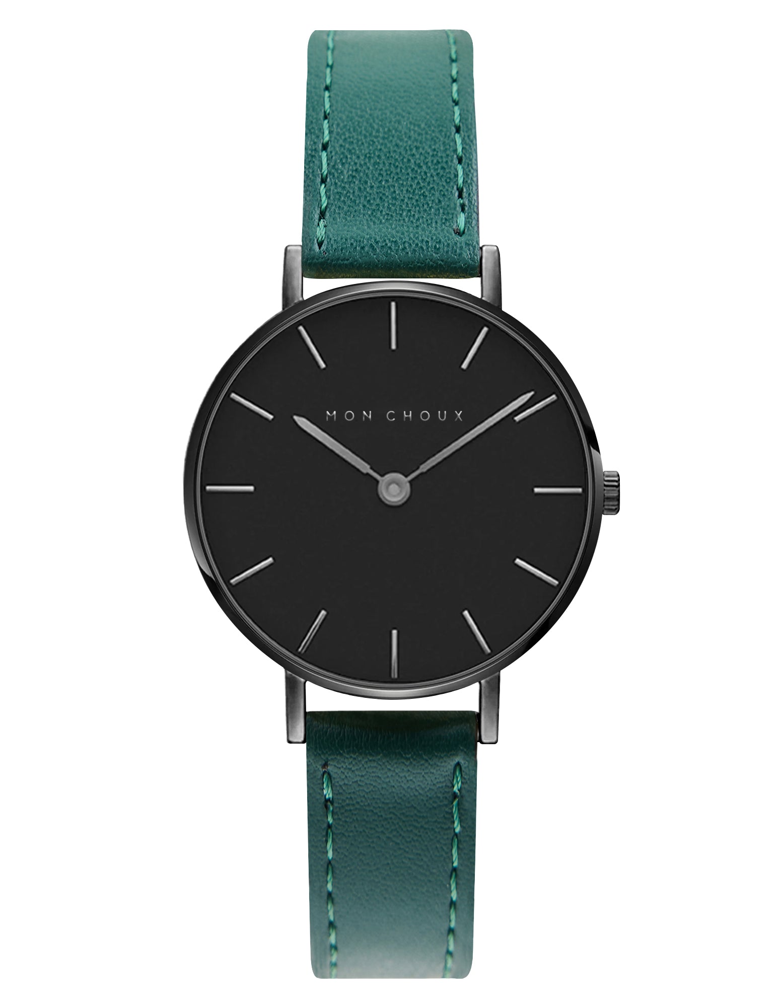 L'Essential Matte Black Watch - Vine Grape Leather