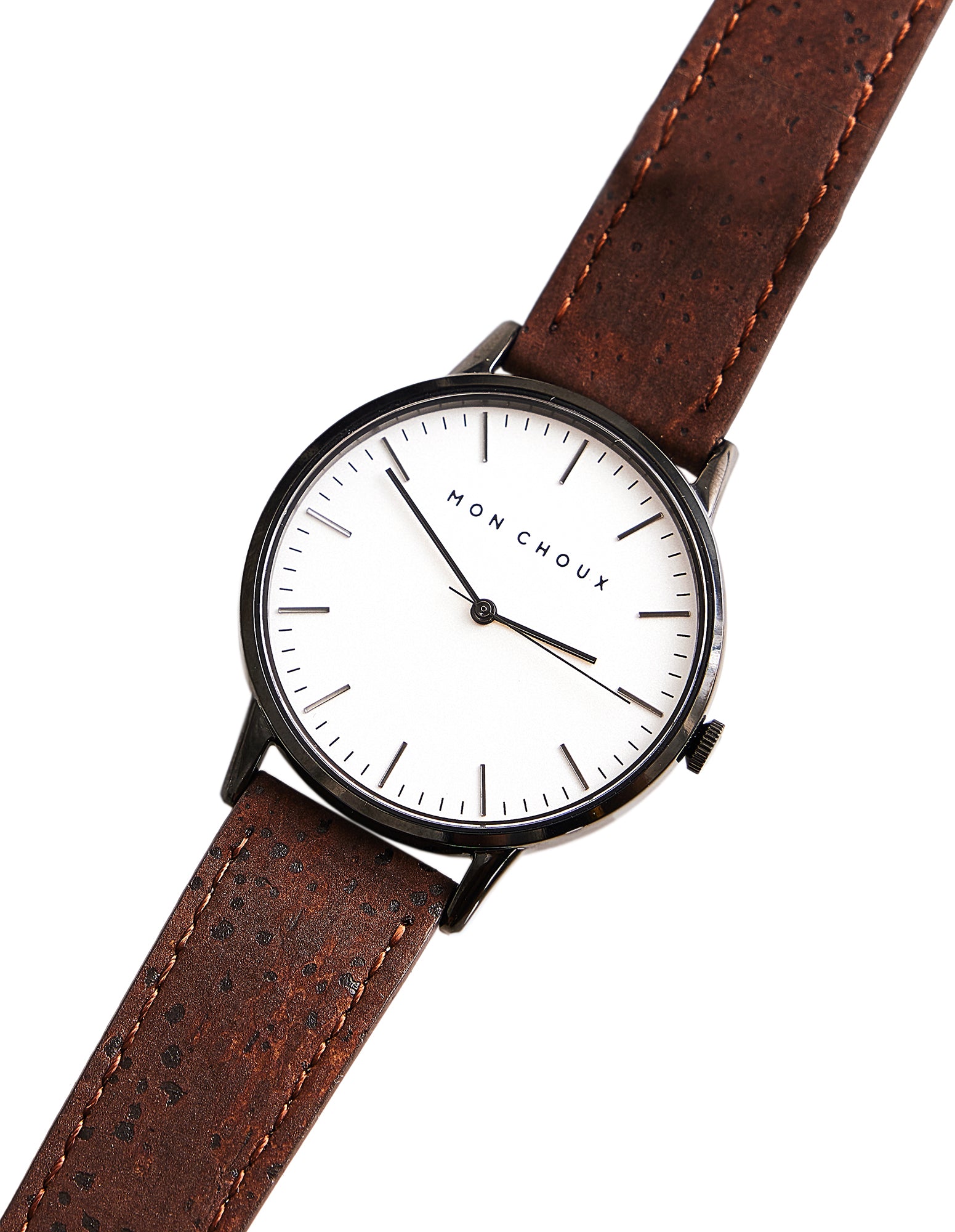 Classic White/Noir - Brown Cork Leather