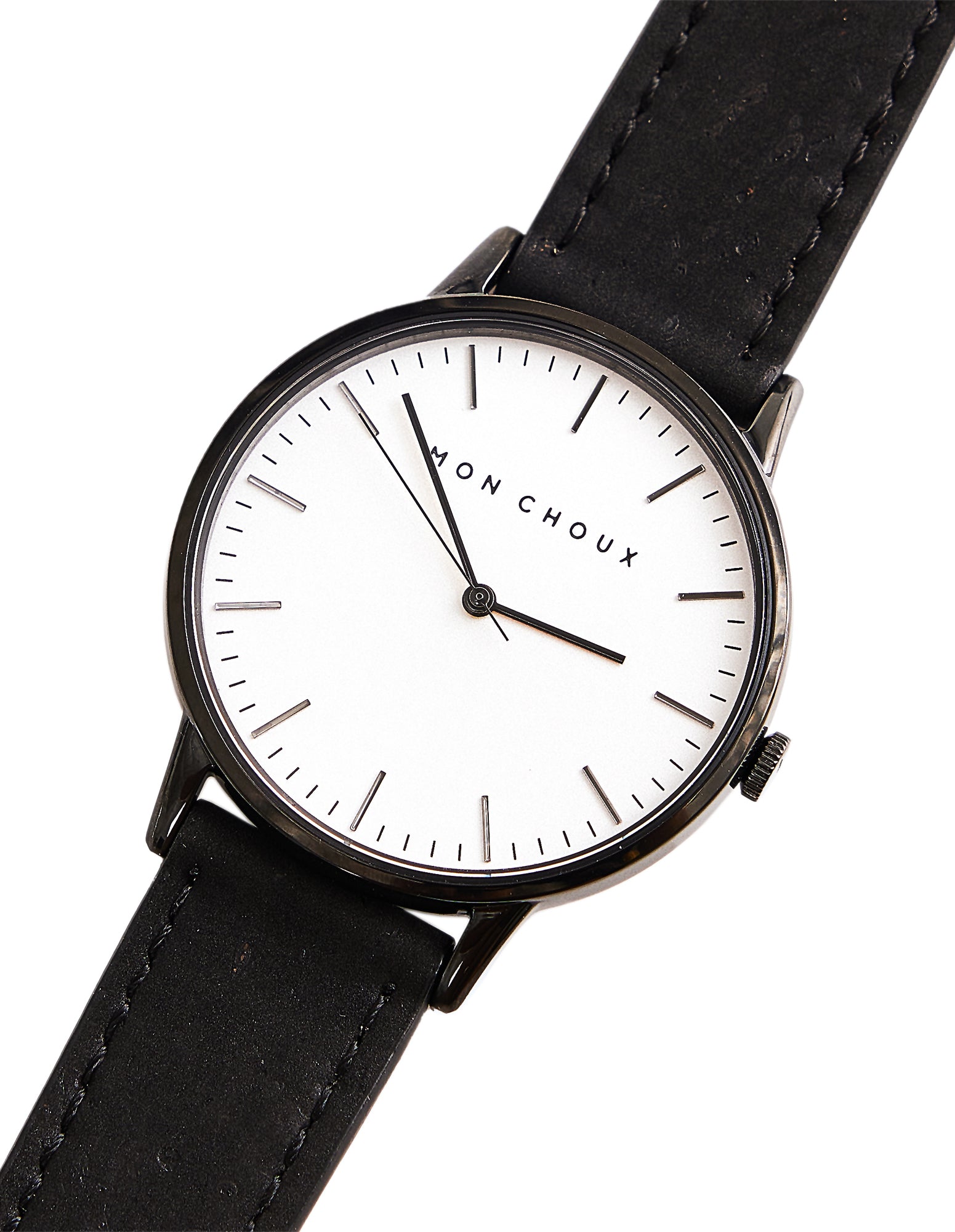 Classic White/Noir - Black Cork Leather