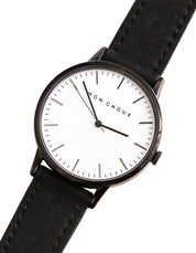 Classic White/Noir - Black Cork Leather
