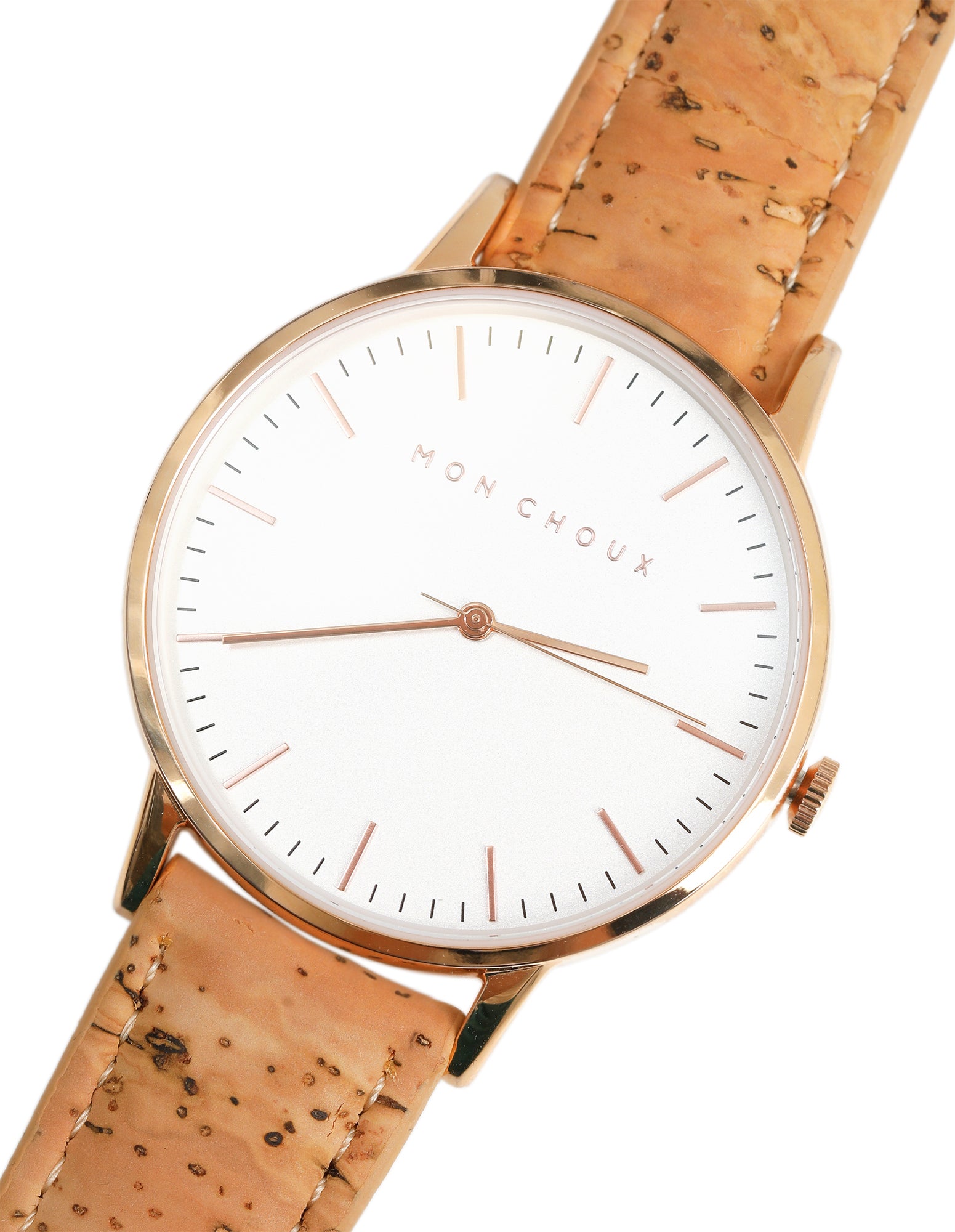 Classic White/Rose Gold - Natural Cork Leather