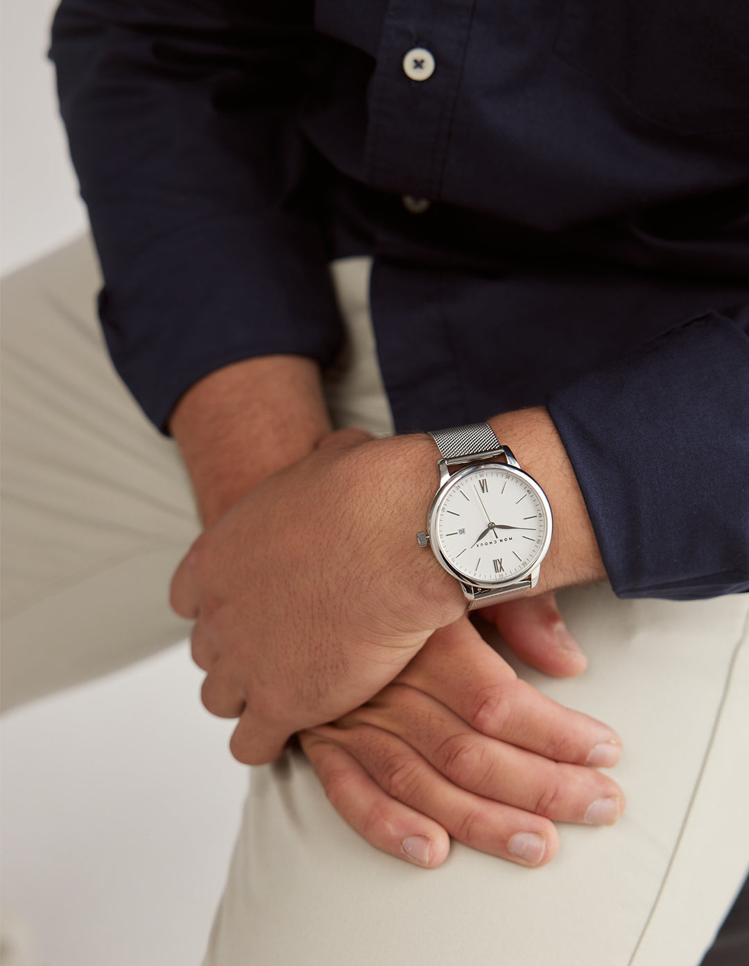 HOMME - WHITE/SILVER - SILVER MESH