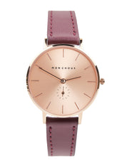 Lille Rose Gold Watch - Burgundy Grape Leather