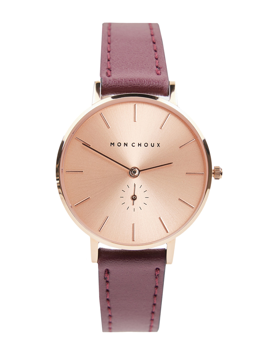 LILLE - ROSE GOLD TONE - BURGUNDY VEGAN LEATHER | GRAPE