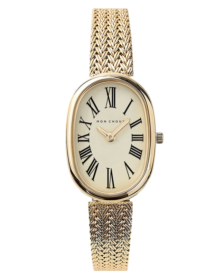 FLEUR - GOLD WATCH - WOVEN MESH