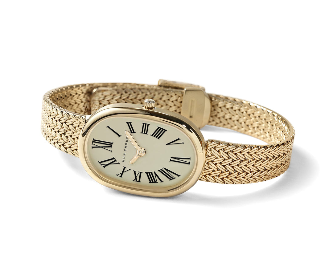 FLEUR - GOLD WATCH - WOVEN MESH