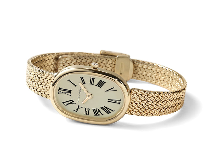 FLEUR - GOLD WATCH - WOVEN MESH