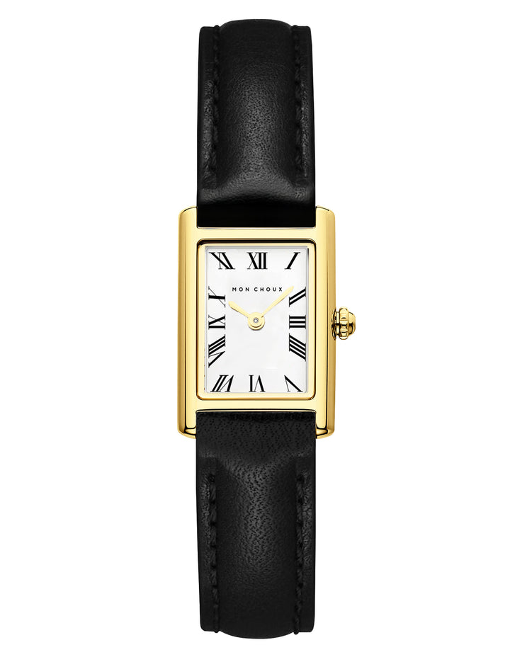 RENDEZVOUS - GOLD WATCH - NOIR | SUSTAIN LEATHER