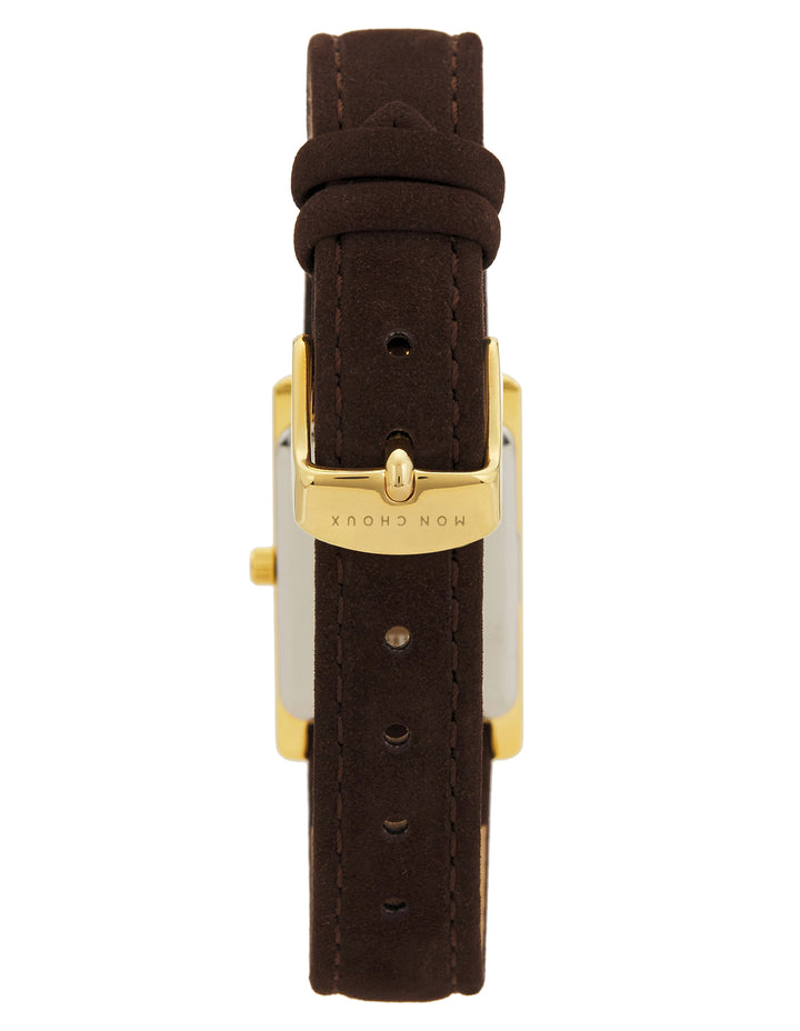 RENDEZVOUS - GOLD WATCH - CHOCOLATE | SUEDE