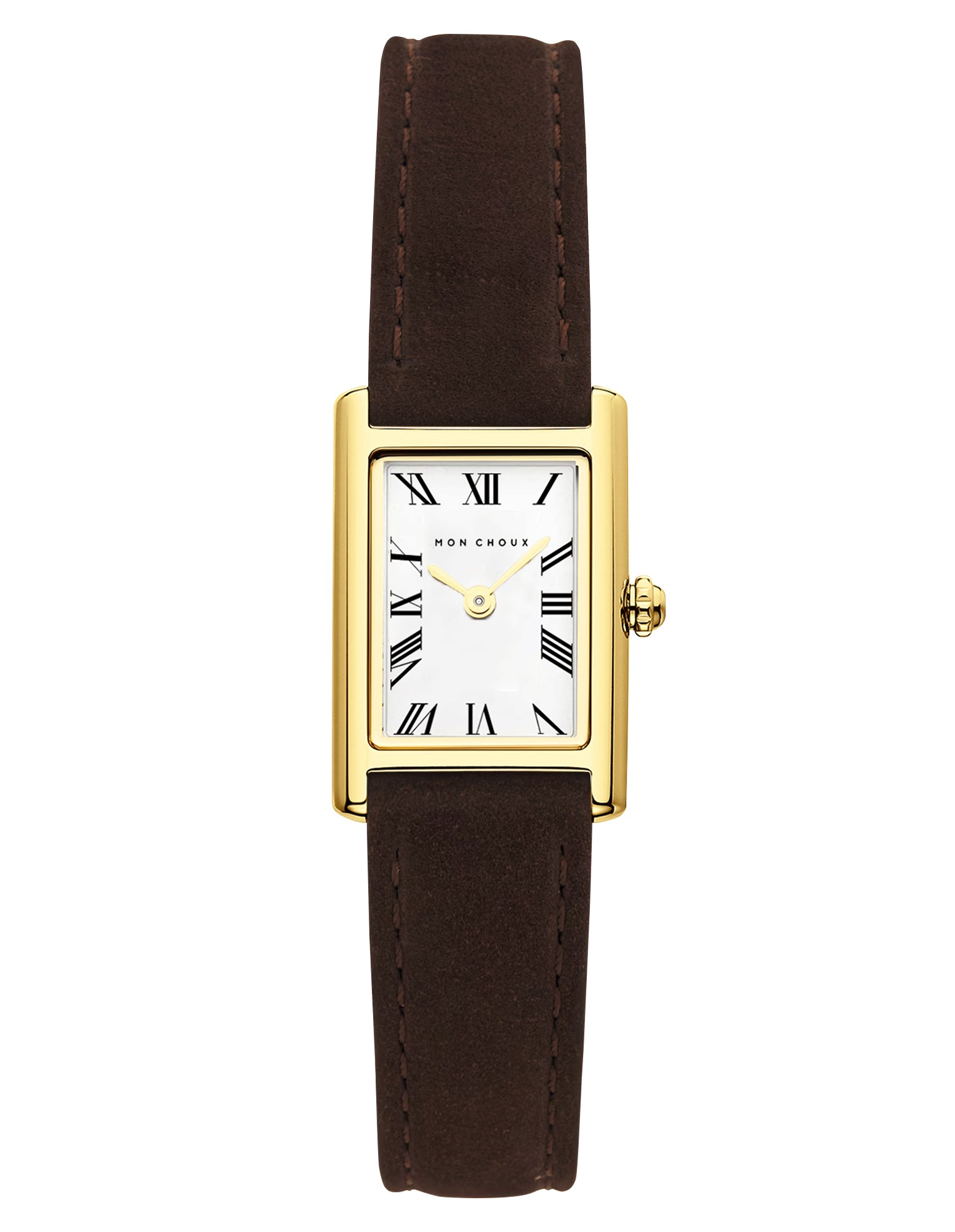 Rendezvous Gold Watch - Choc Suede
