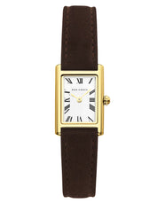 Rendezvous Gold Watch - Choc Suede