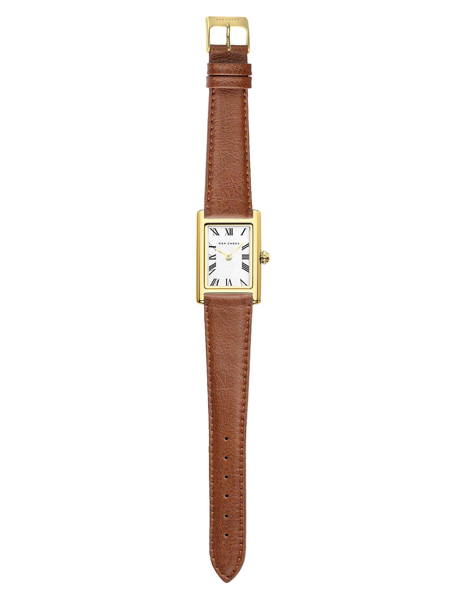Rendezvous Gold Watch - Cognac Sustain Leather