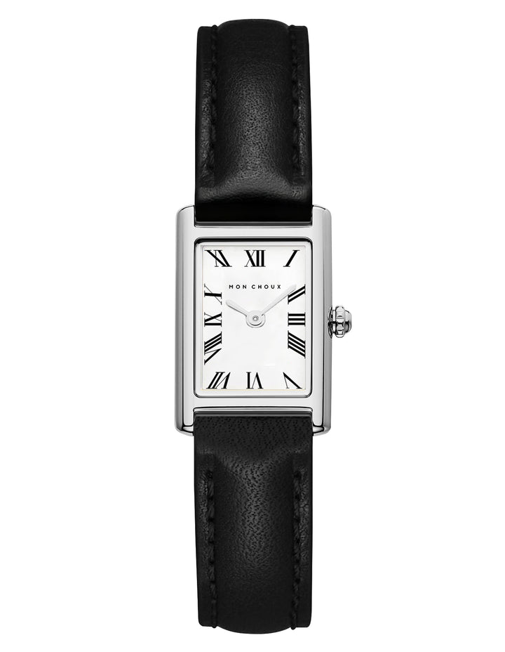 RENDEZVOUS - SILVER WATCH - NOIR | SUSTAIN LEATHER