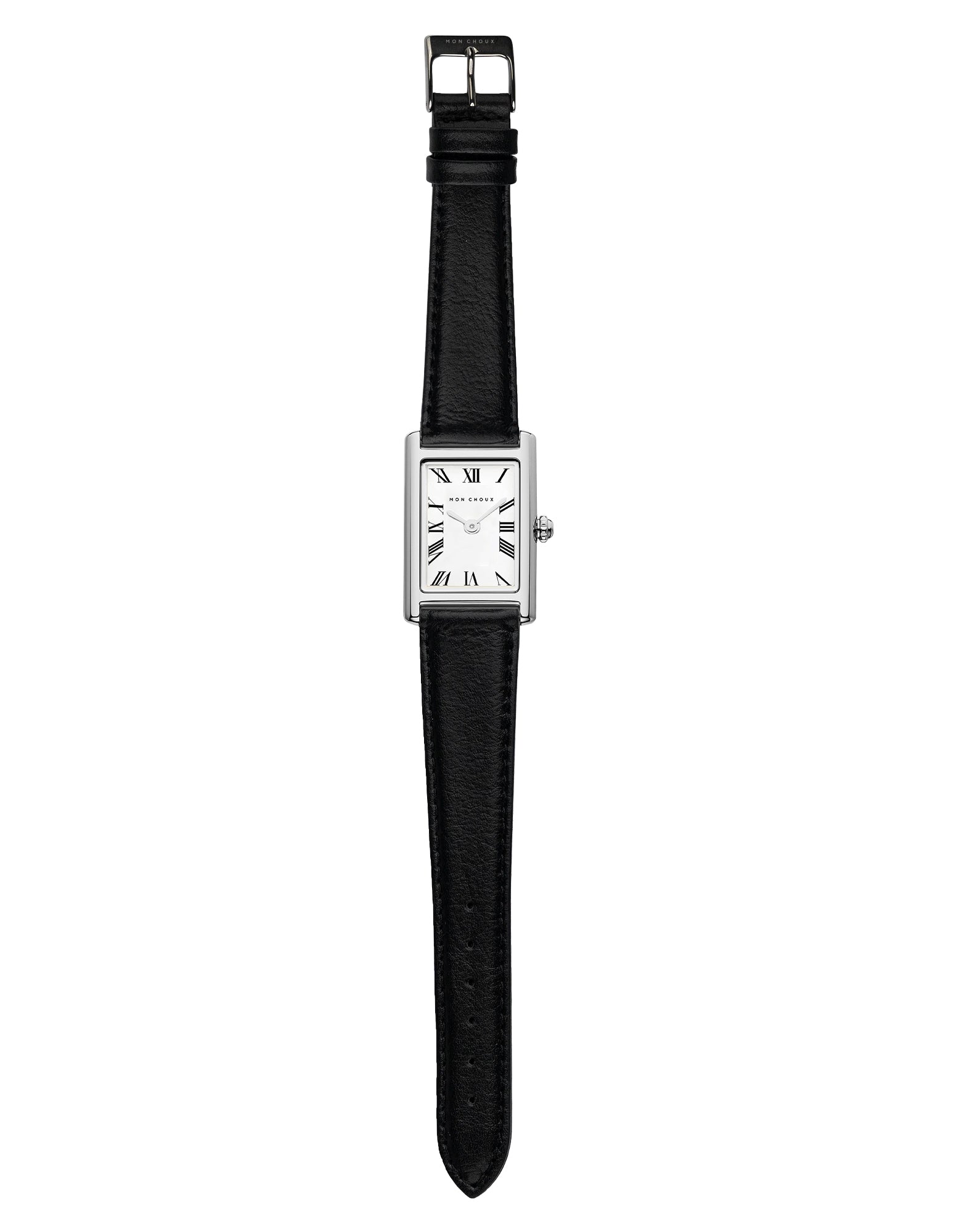Rendezvous Silver Watch - Noir Sustain Leather