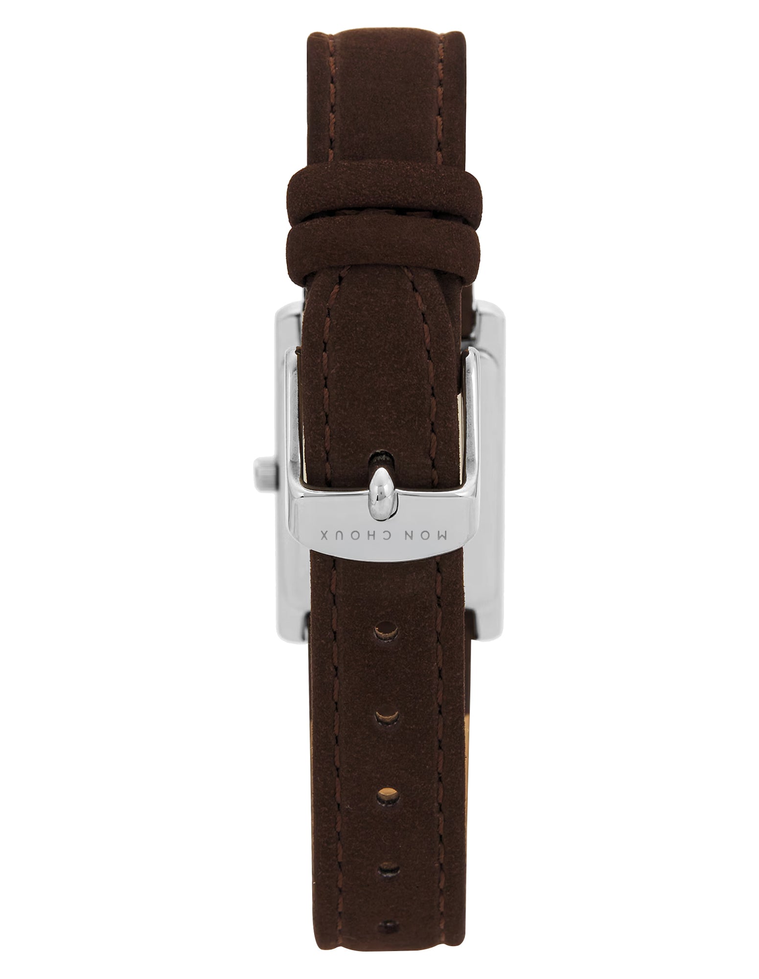 Rendezvous Silver Watch - Choc Suede