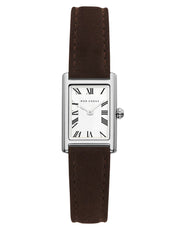 Rendezvous Silver Watch - Choc Suede