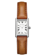 Rendezvous Silver Watch - Cognac Sustain Leather