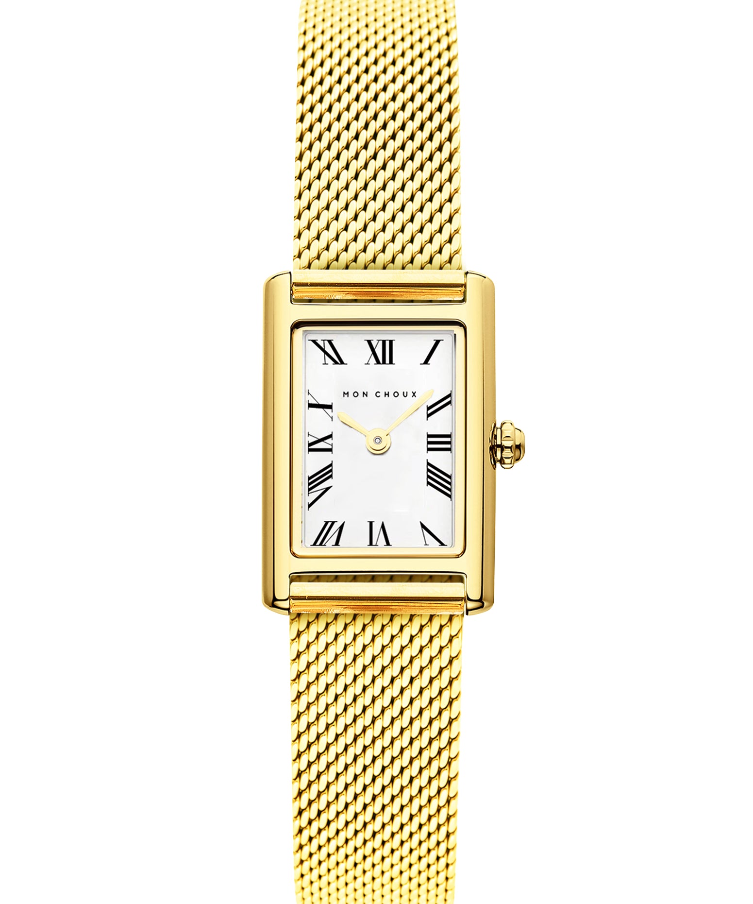 MonChoux_Rendezvousgoldrectanglewatch_milanesemeshstrap.jpg
