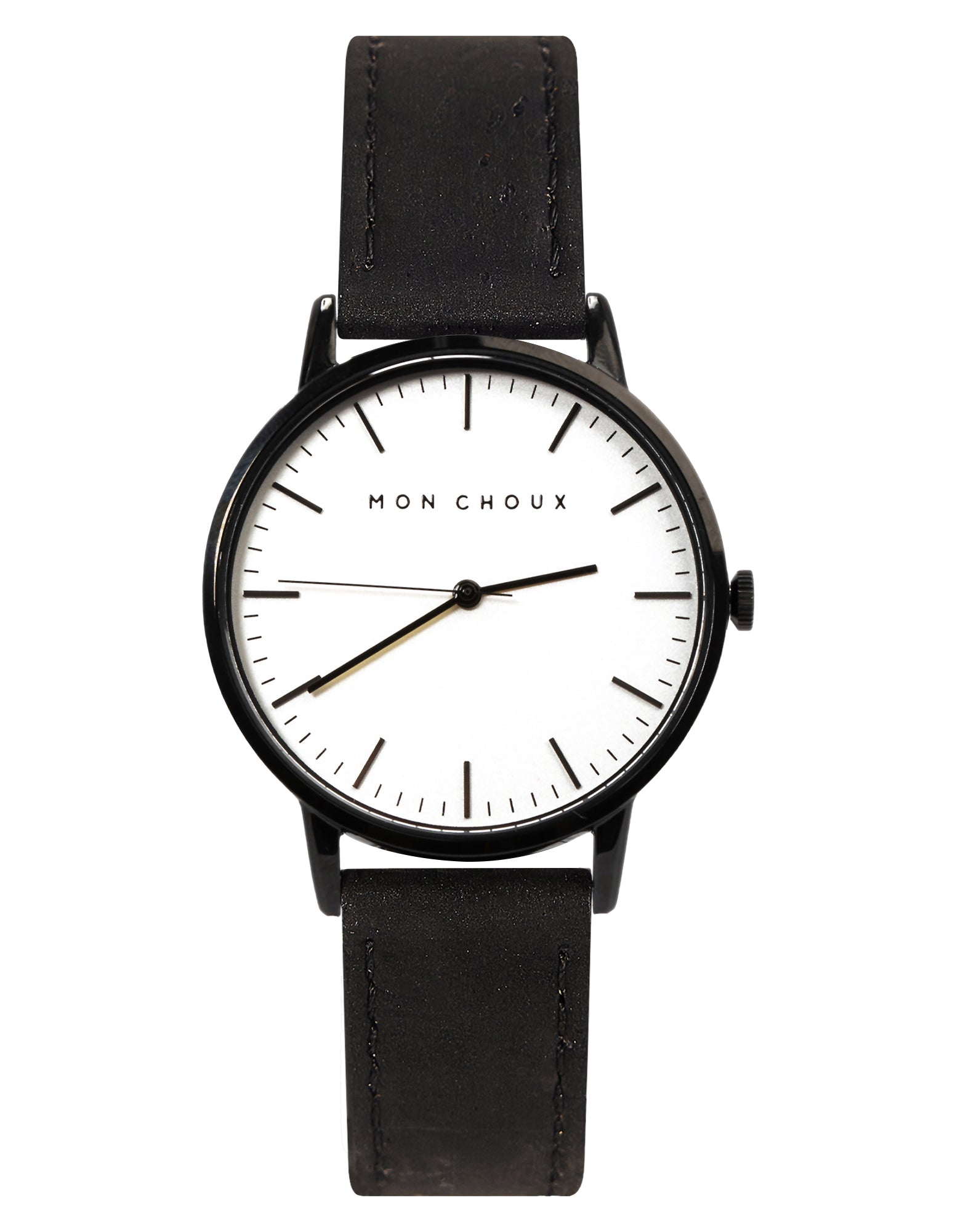 Classic White/Noir - Black Cork Leather