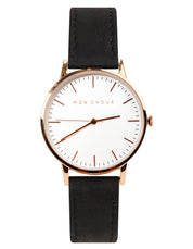 Classic White/Rose Gold - Black Cork Leather