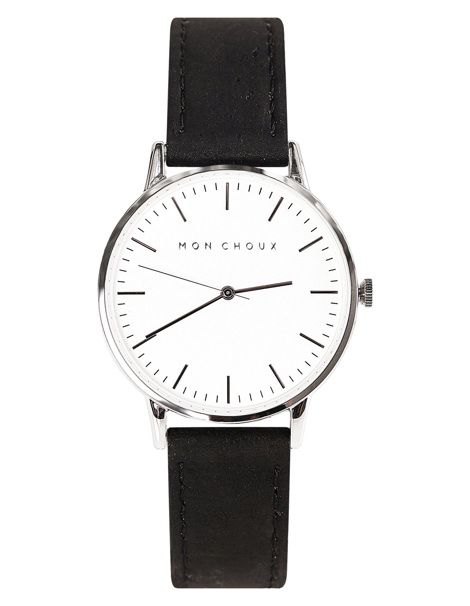 Classic White/Silver - Black Cork Leather