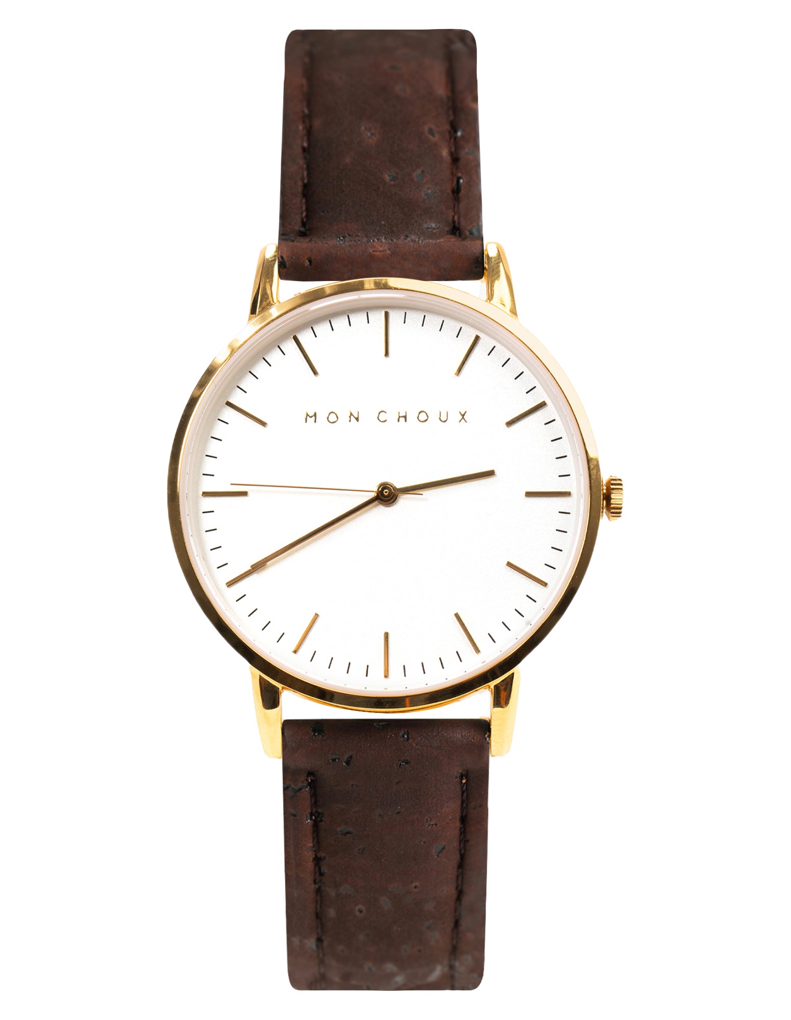 CLASSIC WHITE GOLD BROWN VEGAN LEATHER CORK