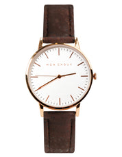 Classic White/Rose Gold - Brown Cork Leather