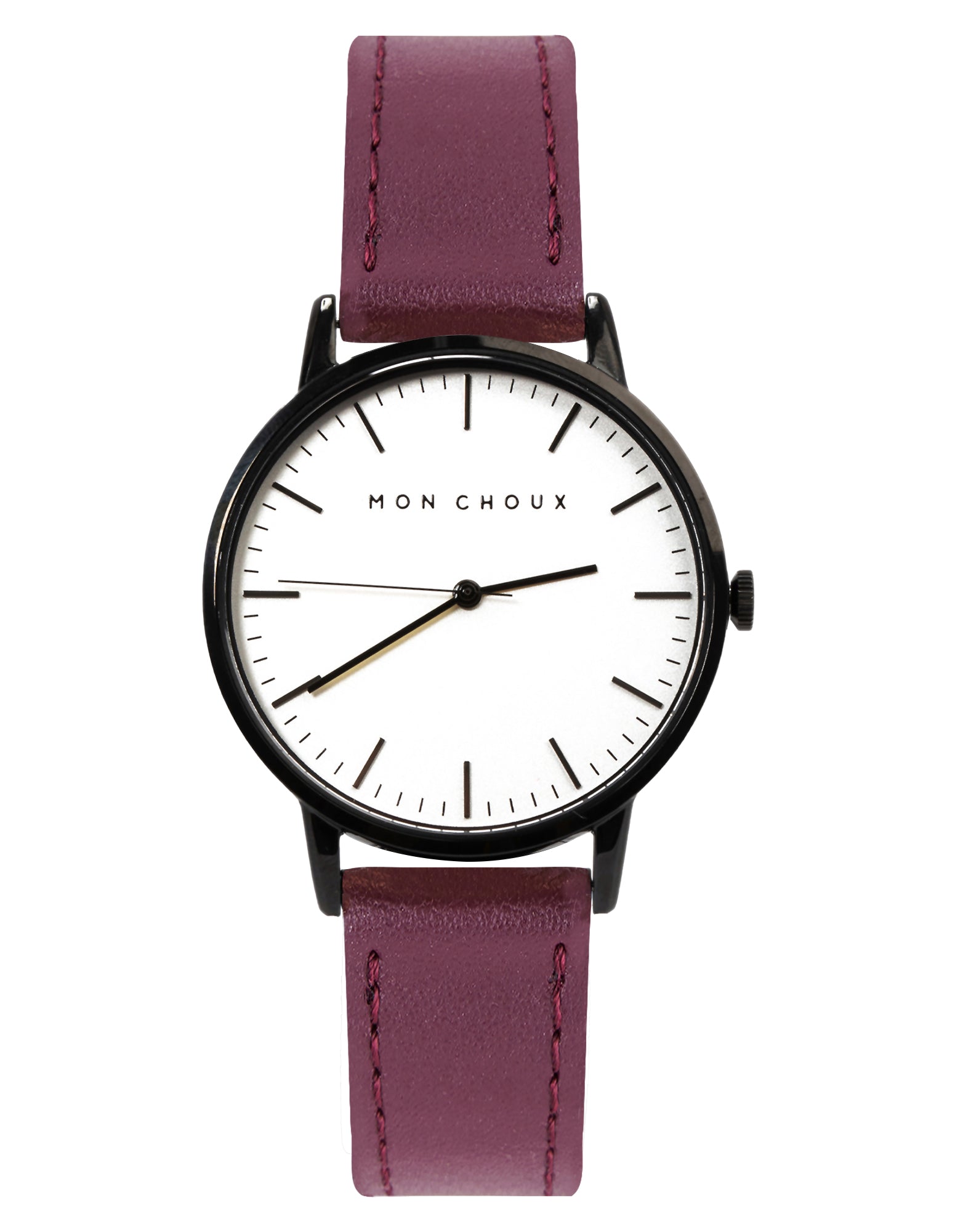 Classic White/Noir - Burgundy Grape Leather