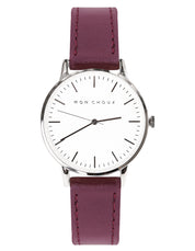 Classic White/Silver - Burgundy Grape Leather