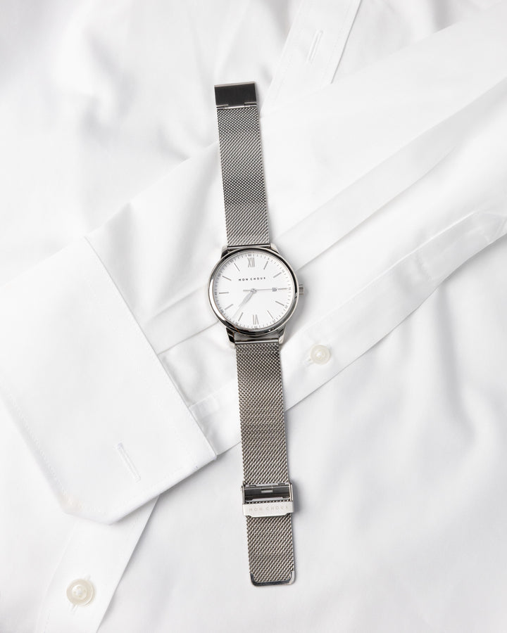 HOMME - WHITE/SILVER - SILVER MESH