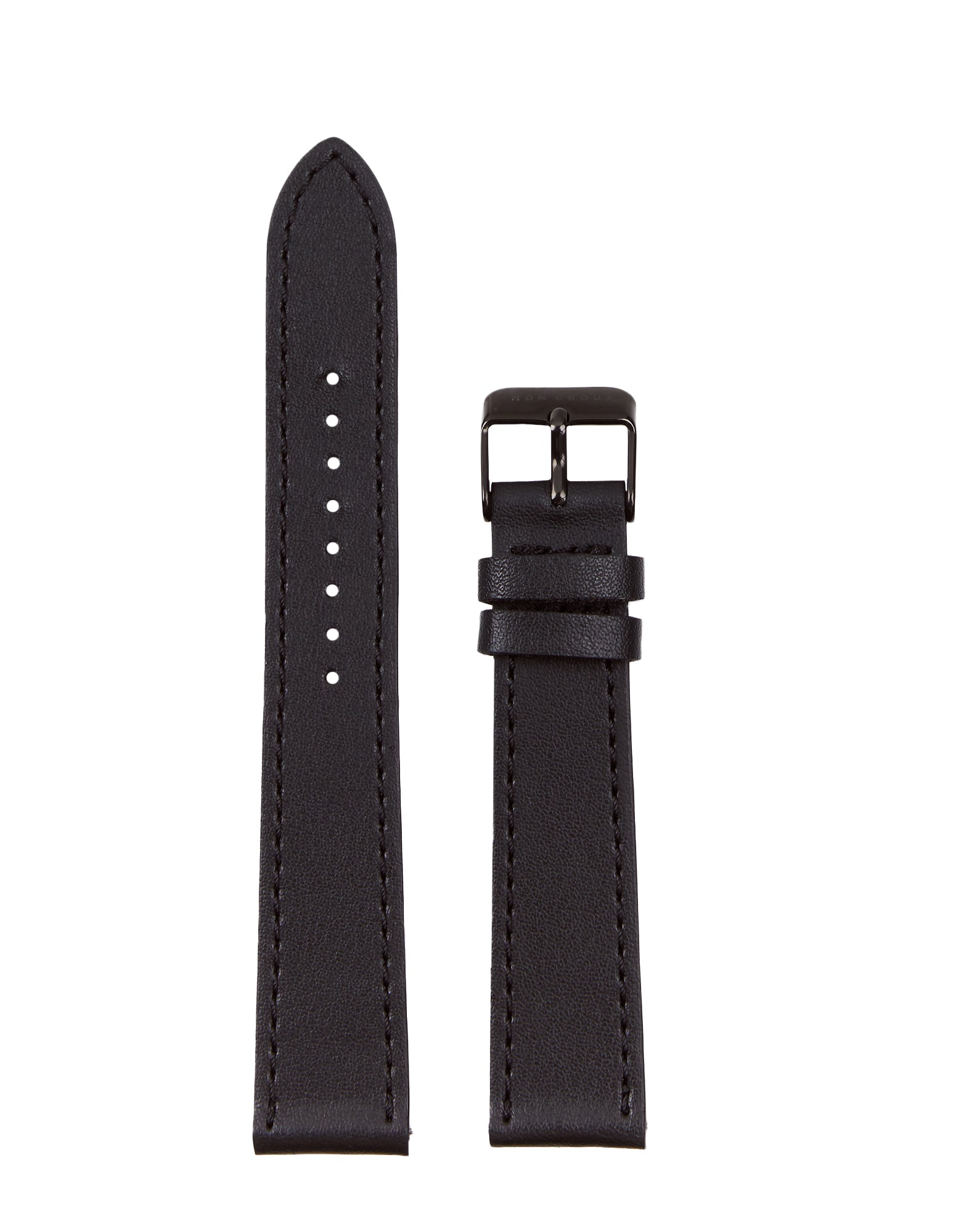 18mm Watch Strap - Noir Grape Leather - Black Buckle