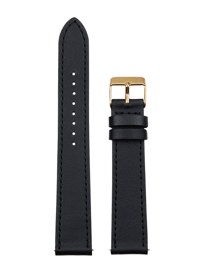 L'ESSENTIAL - NOIR/GOLD WATCH - NOIR VEGAN LEATHER | GRAPE
