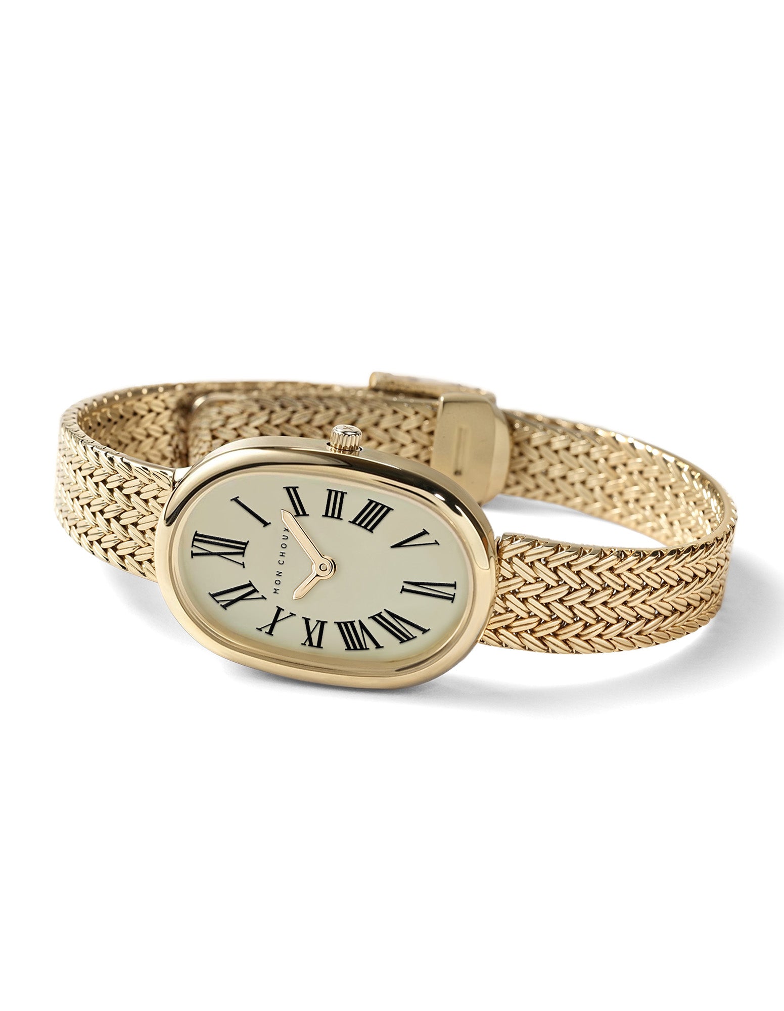 Fleur Gold Watch - Woven Mesh