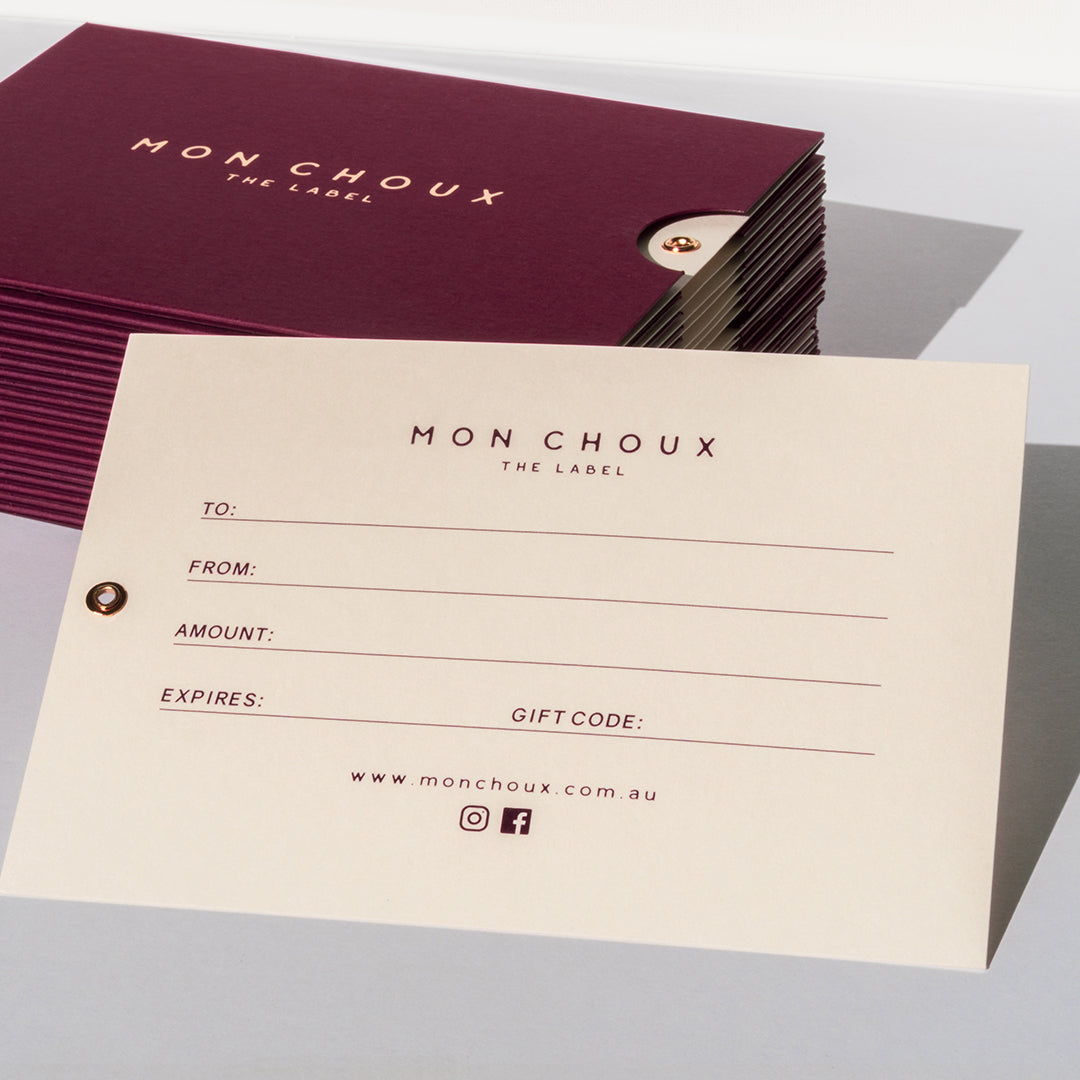 MON CHOUX GIFT CARD - CERTIFICATE