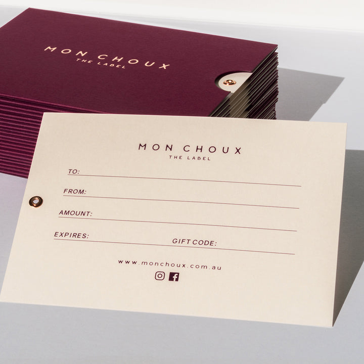 MON CHOUX GIFT CARD - CERTIFICATE